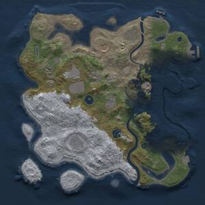 Thumbnail Rust Map: Procedural Map, Size: 3500, Seed: 60980891, 15 Monuments