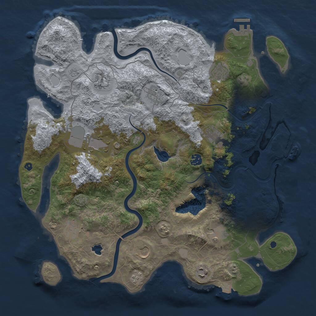 Rust Map: Procedural Map, Size: 4000, Seed: 45325326, 17 Monuments