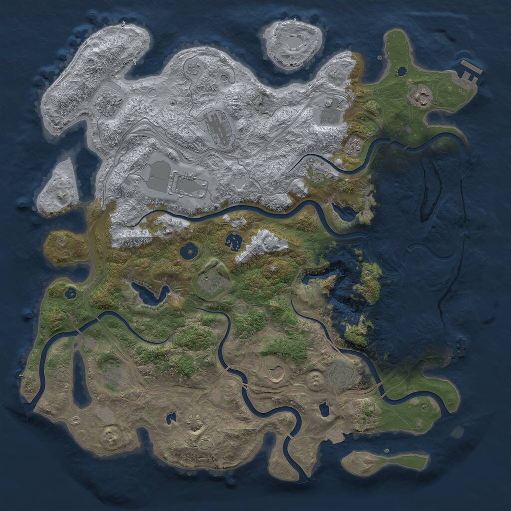 Rust Map: Procedural Map, Size: 4500, Seed: 257990704, 17 Monuments