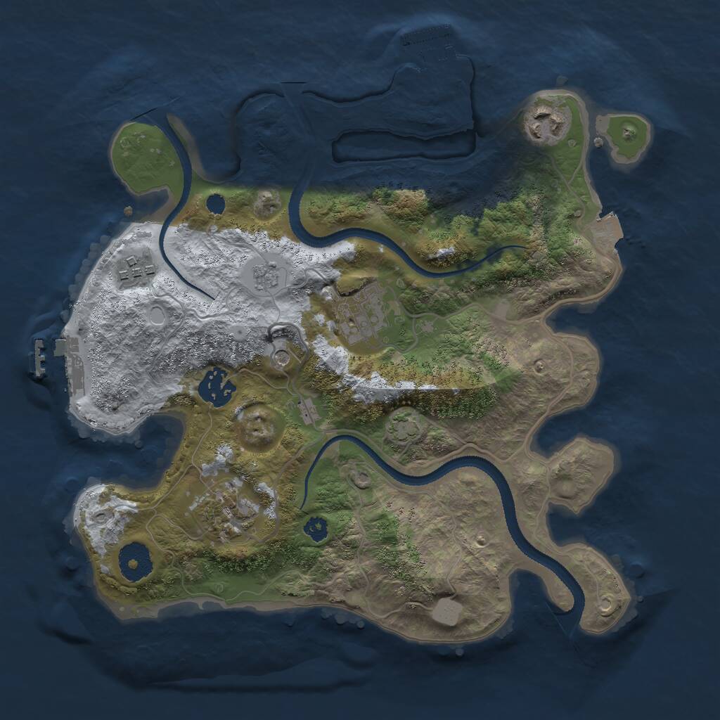Rust Map: Procedural Map, Size: 3000, Seed: 22542, 11 Monuments