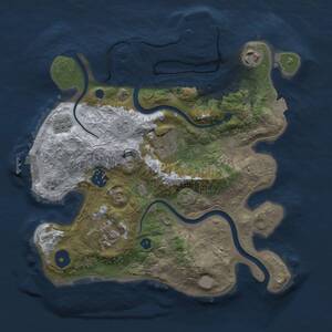 Thumbnail Rust Map: Procedural Map, Size: 3000, Seed: 22542, 11 Monuments