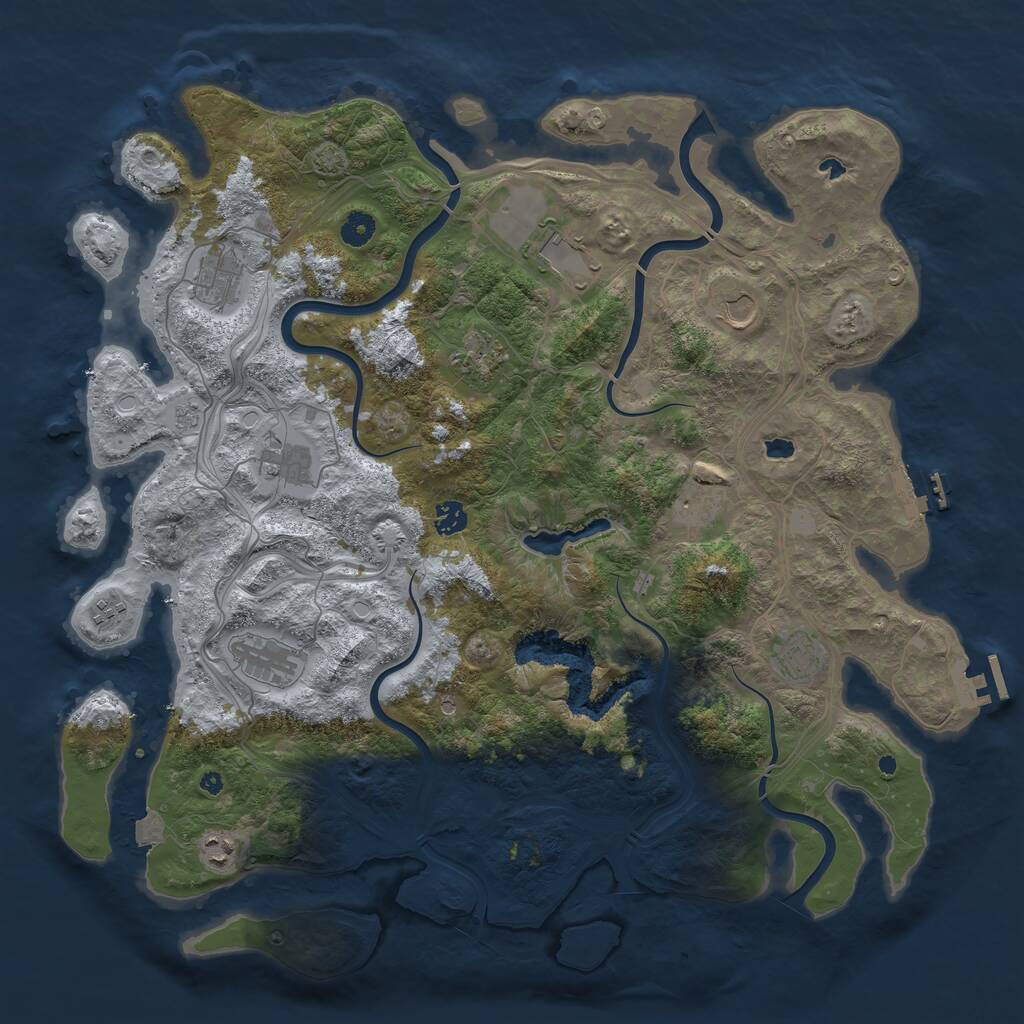 Rust Map: Procedural Map, Size: 4500, Seed: 1619857695, 17 Monuments