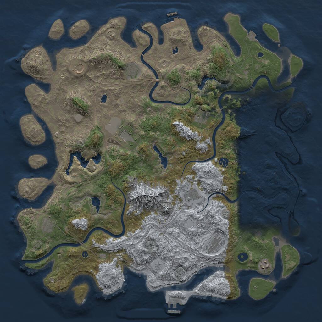 Rust Map: Procedural Map, Size: 5000, Seed: 2133060588, 16 Monuments