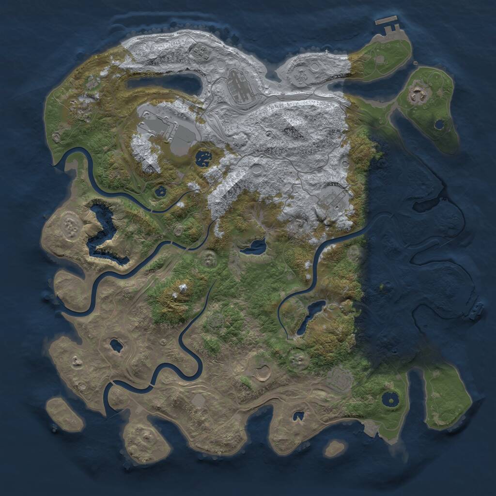 Rust Map: Procedural Map, Size: 4500, Seed: 2069532725, 15 Monuments