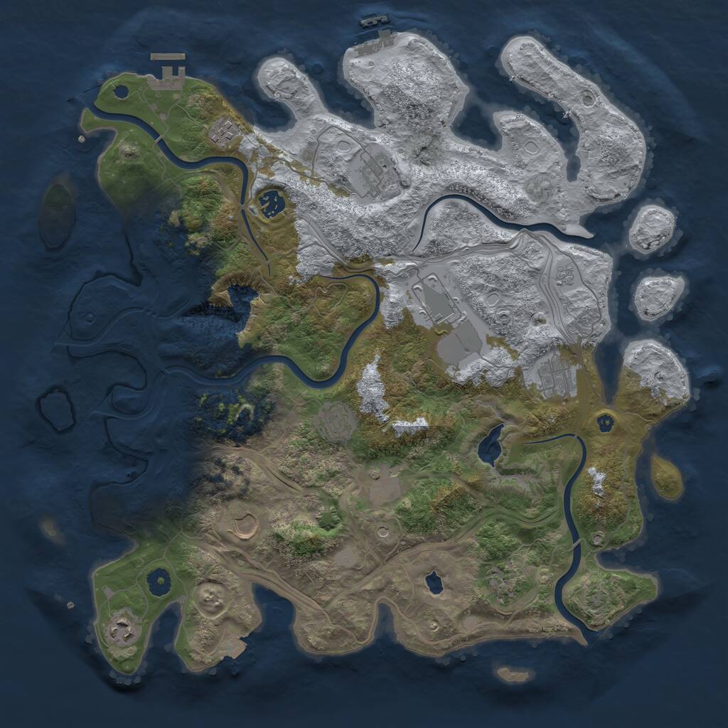 Rust Map: Procedural Map, Size: 4250, Seed: 18712120, 16 Monuments