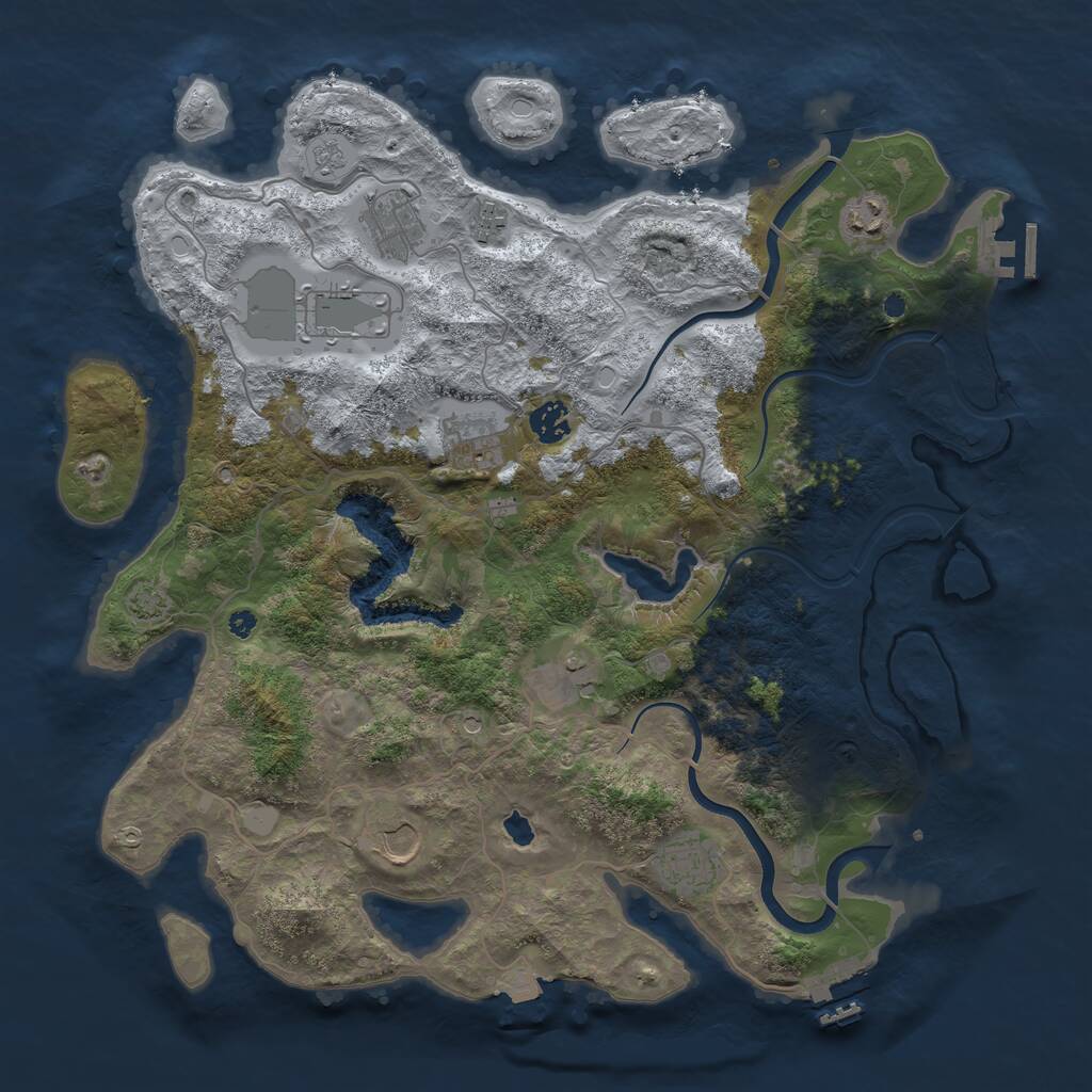 Rust Map: Procedural Map, Size: 4000, Seed: 1701723976, 15 Monuments