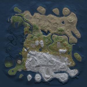Thumbnail Rust Map: Procedural Map, Size: 4000, Seed: 1658611038, 15 Monuments