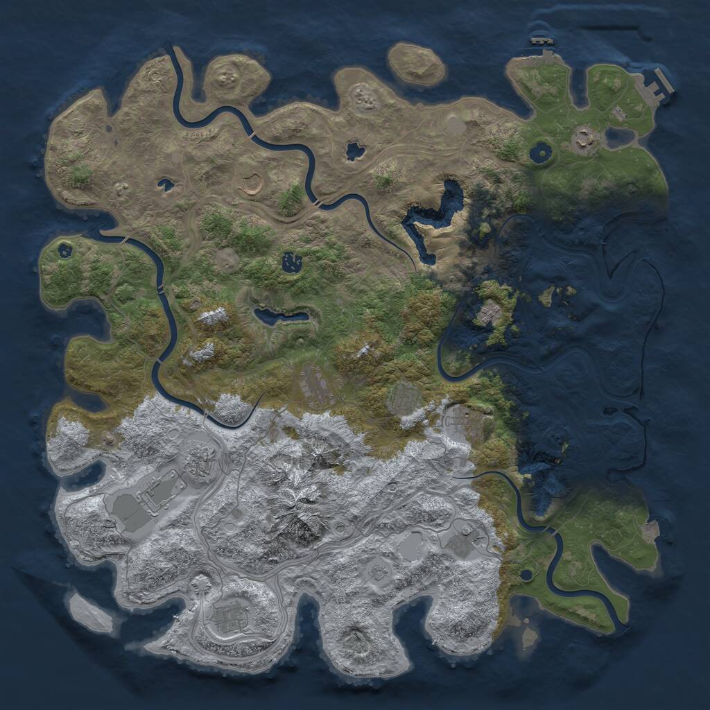 Rust Map: Procedural Map, Size: 5000, Seed: 12201631, 17 Monuments