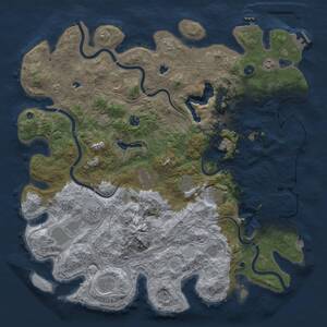 Thumbnail Rust Map: Procedural Map, Size: 5000, Seed: 12201631, 17 Monuments