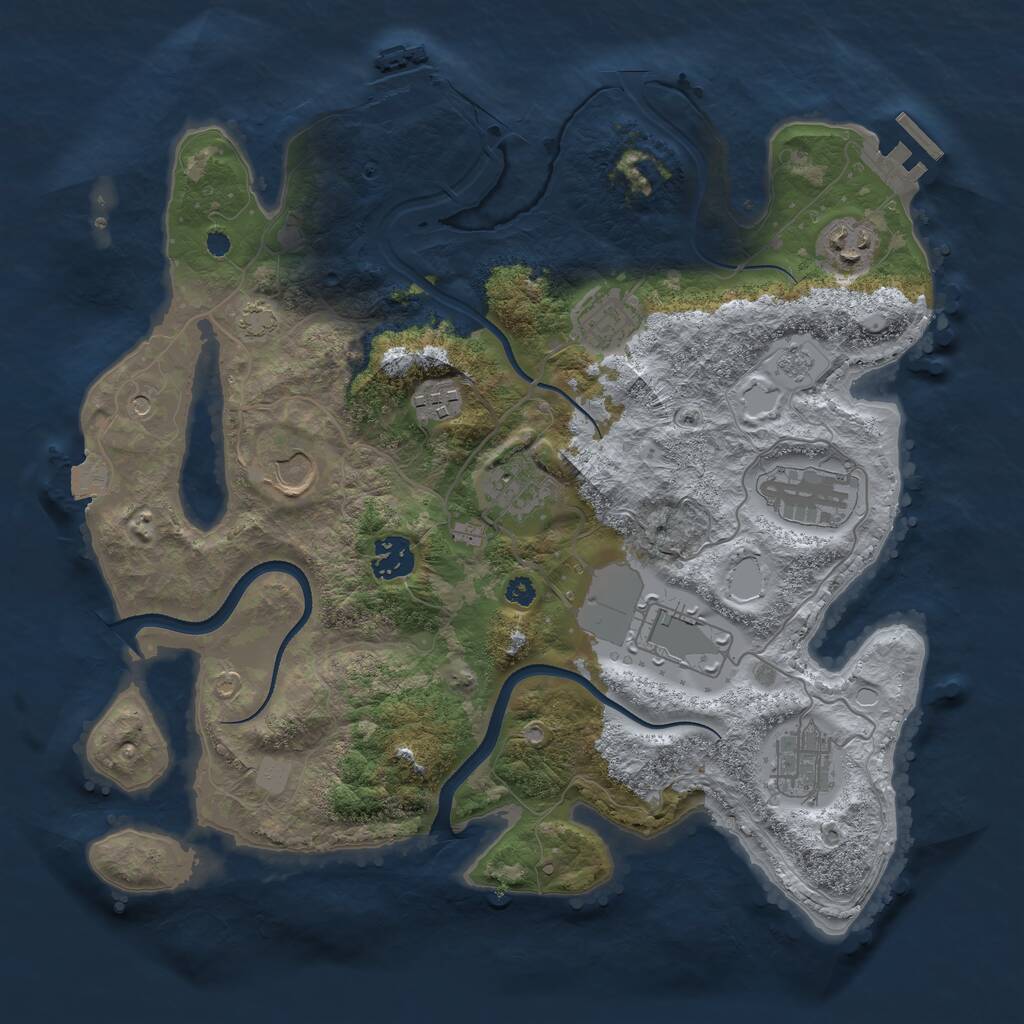 Rust Map: Procedural Map, Size: 3500, Seed: 1052025, 15 Monuments