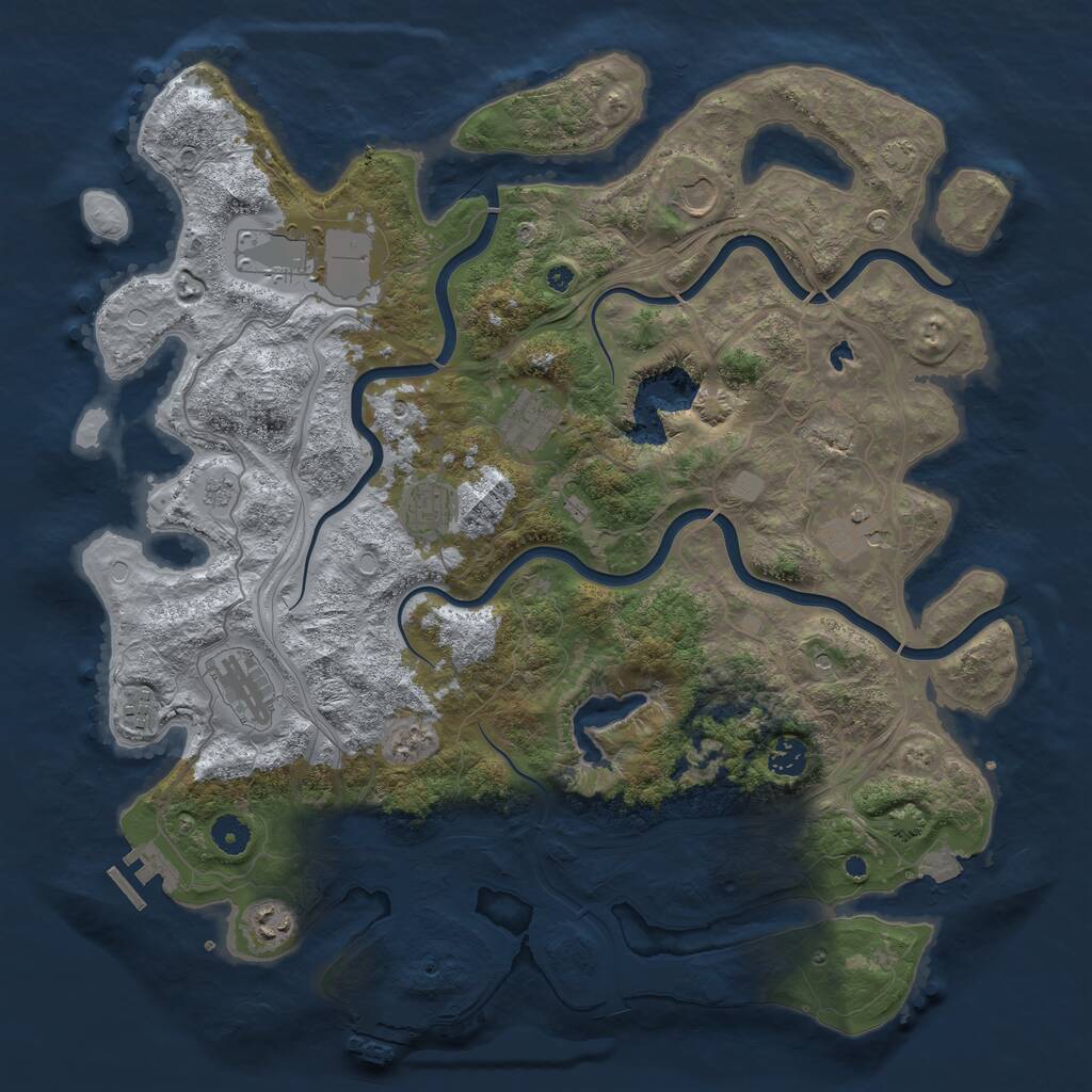 Rust Map: Procedural Map, Size: 4250, Seed: 1164663361, 15 Monuments