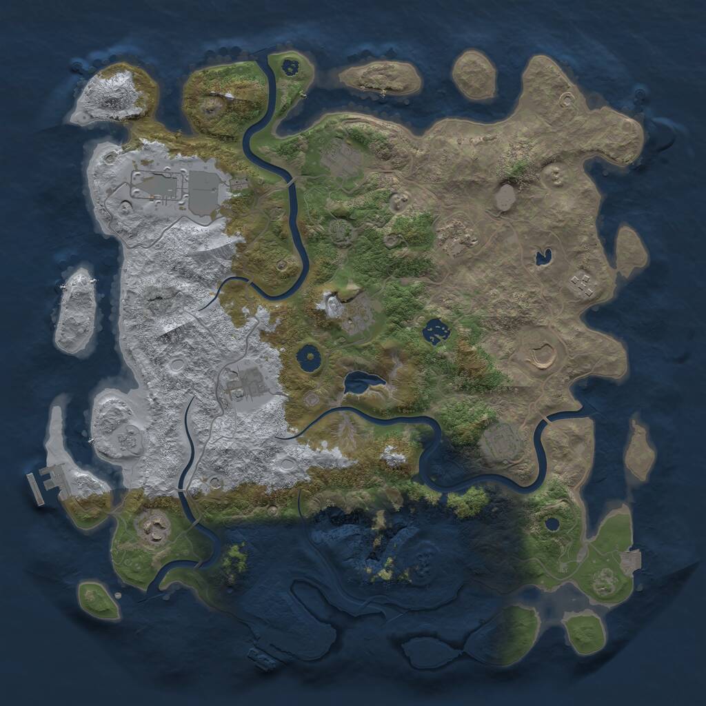 Rust Map: Procedural Map, Size: 4200, Seed: 810027080, 16 Monuments