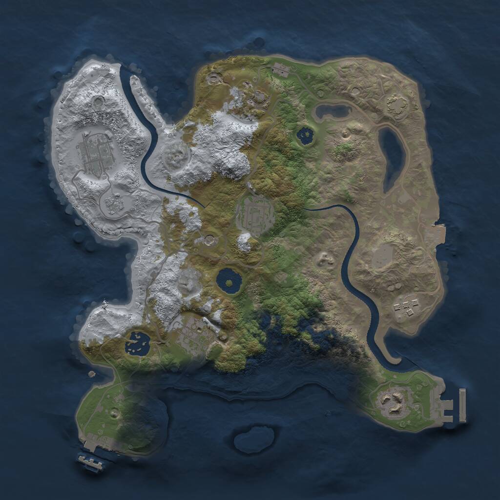Rust Map: Procedural Map, Size: 3000, Seed: 388567214, 13 Monuments