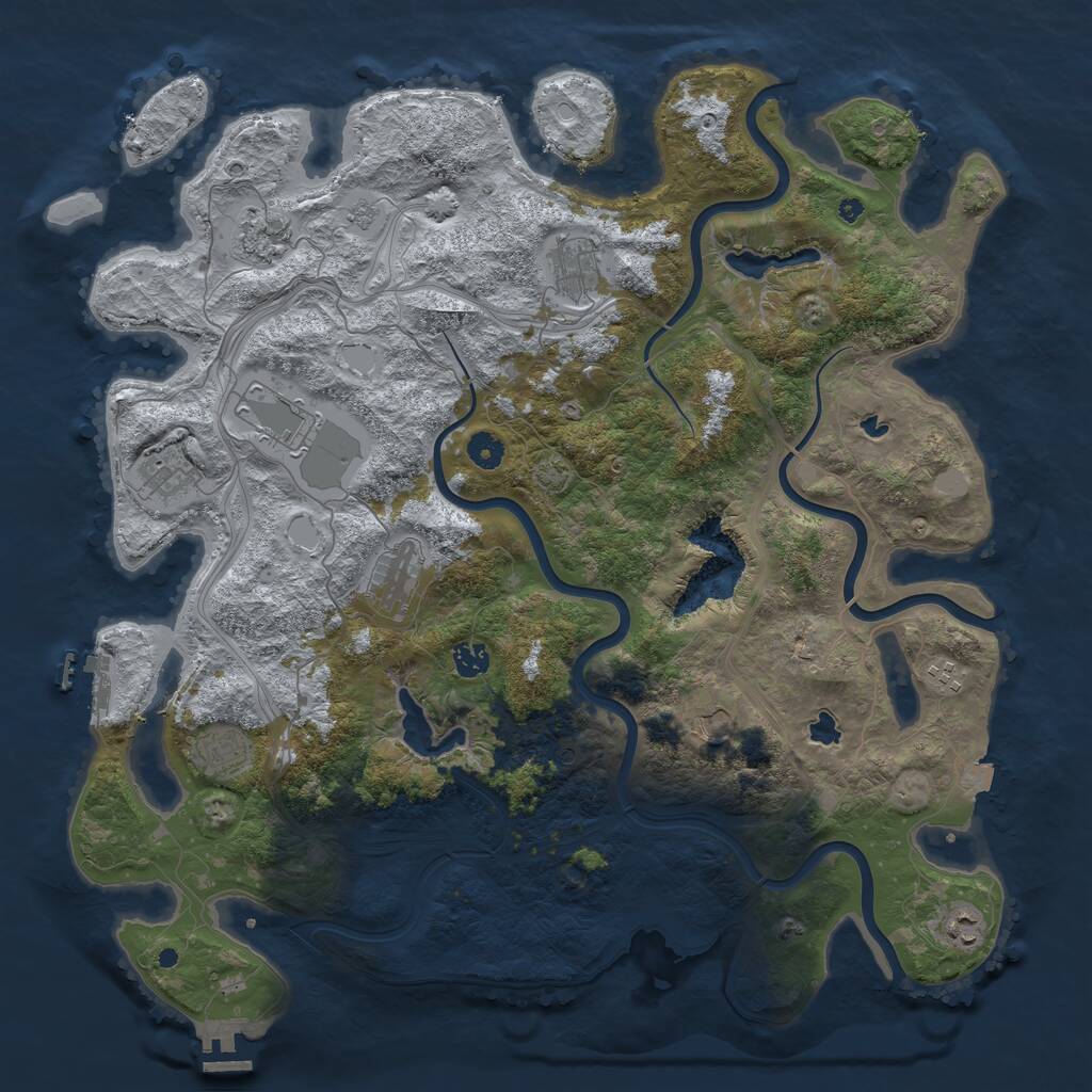 Rust Map: Procedural Map, Size: 4500, Seed: 304186188, 16 Monuments