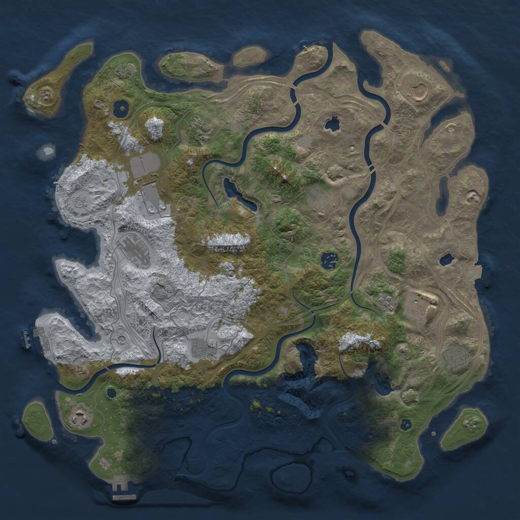 Rust Map: Procedural Map, Size: 4500, Seed: 1601498182, 17 Monuments