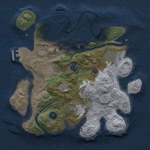 Thumbnail Rust Map: Procedural Map, Size: 3000, Seed: 1997553657, 11 Monuments
