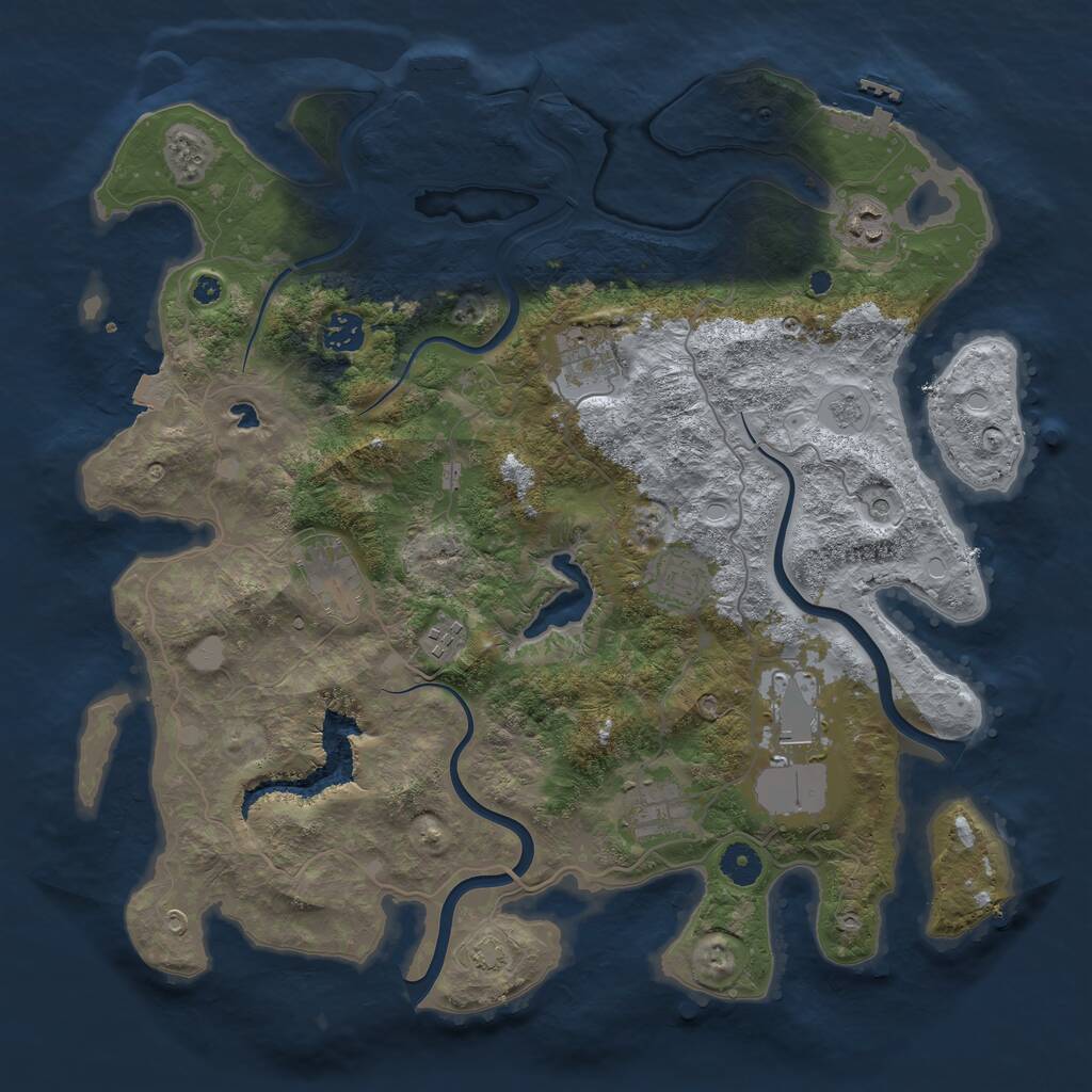 Rust Map: Procedural Map, Size: 4000, Seed: 110022025, 14 Monuments