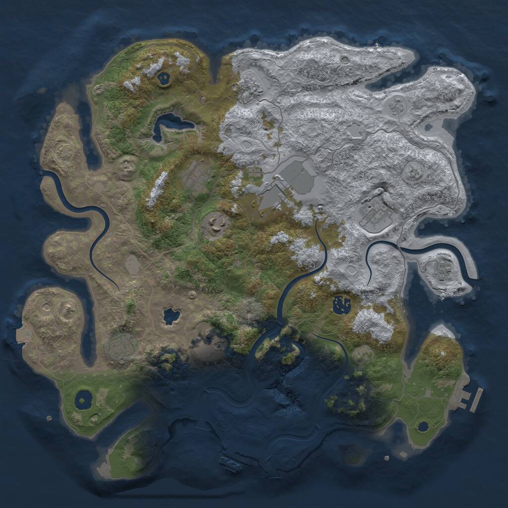 Rust Map: Procedural Map, Size: 4000, Seed: 1204727262, 15 Monuments