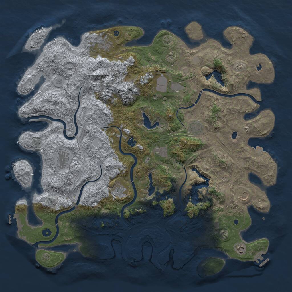 Rust Map: Procedural Map, Size: 5000, Seed: 163651447, 17 Monuments