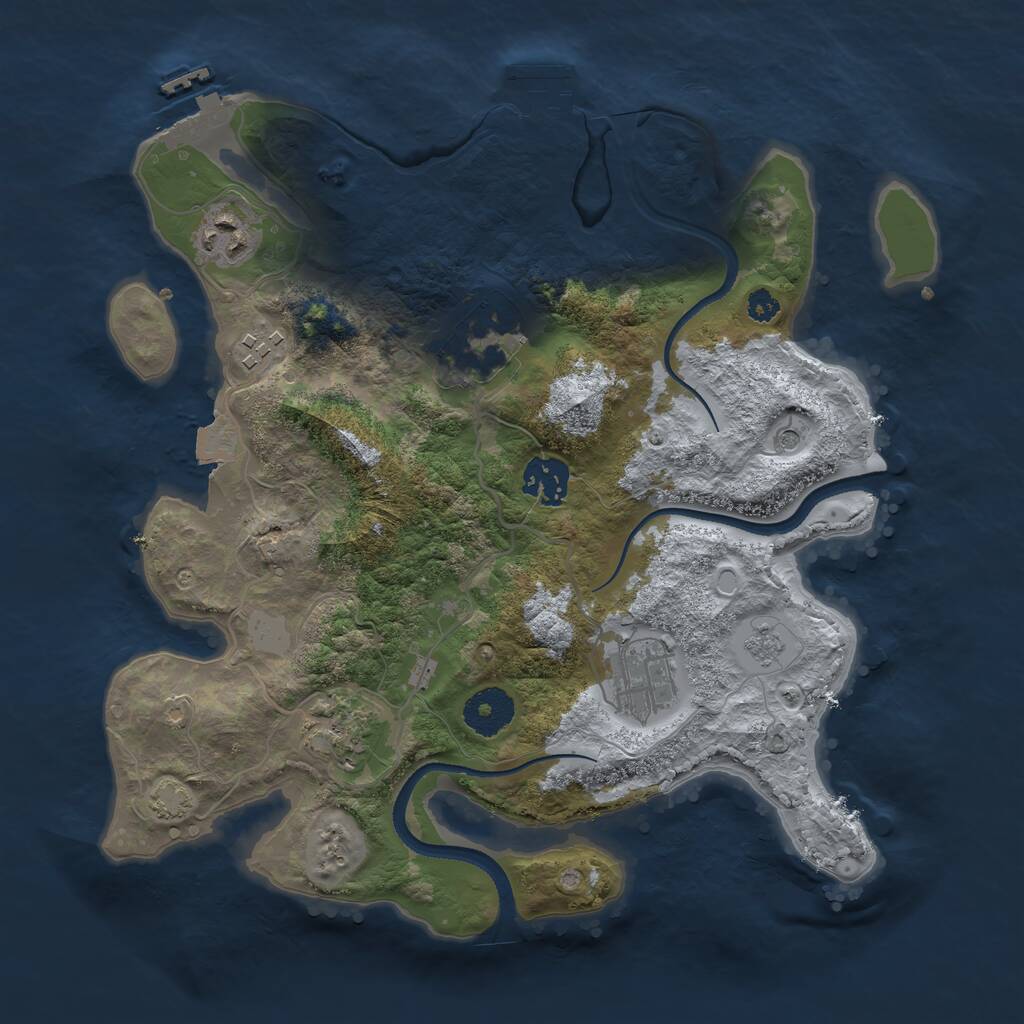 Rust Map: Procedural Map, Size: 3200, Seed: 97253481, 12 Monuments