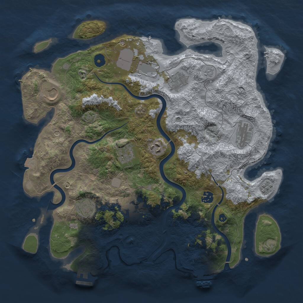Rust Map: Procedural Map, Size: 3750, Seed: 1798156652, 16 Monuments