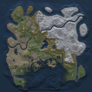 Thumbnail Rust Map: Procedural Map, Size: 4000, Seed: 15325, 15 Monuments