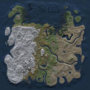Thumbnail Rust Map: Procedural Map, Size: 5000, Seed: 51175522, 17 Monuments