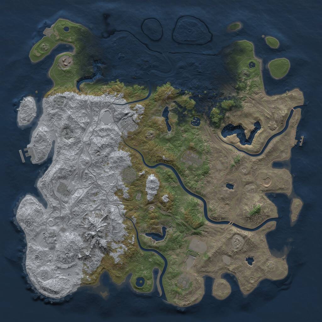 Rust Map: Procedural Map, Size: 5000, Seed: 51175522, 17 Monuments