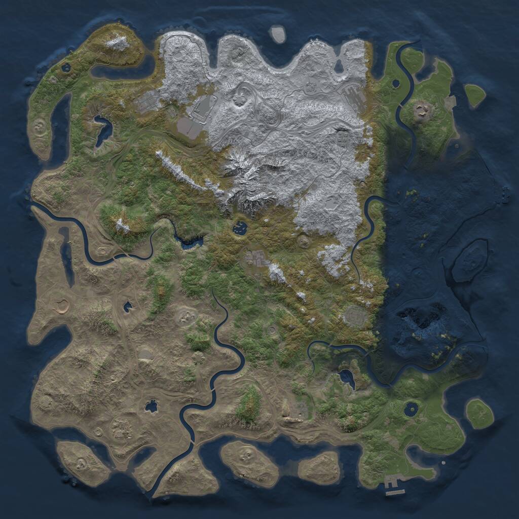 Rust Map: Procedural Map, Size: 5500, Seed: 321572281, 17 Monuments