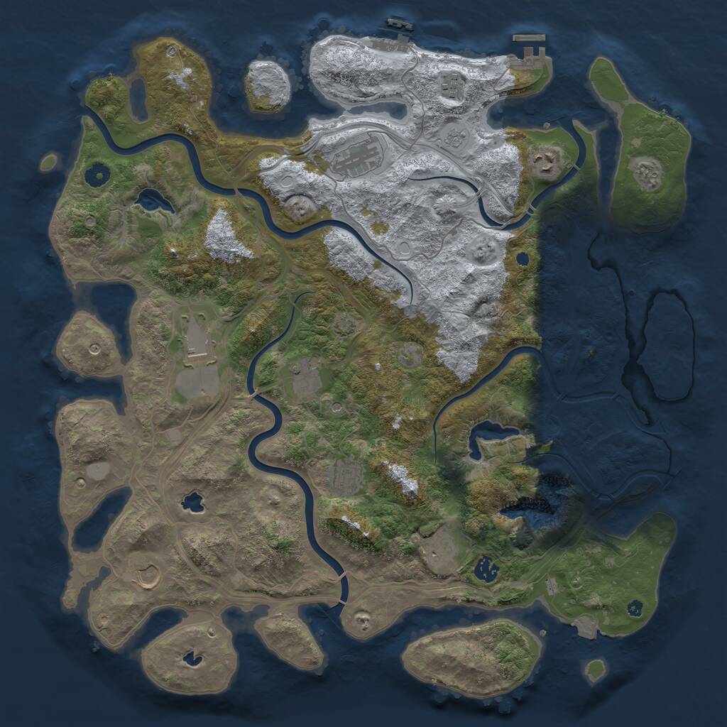Rust Map: Procedural Map, Size: 4500, Seed: 990274705, 15 Monuments