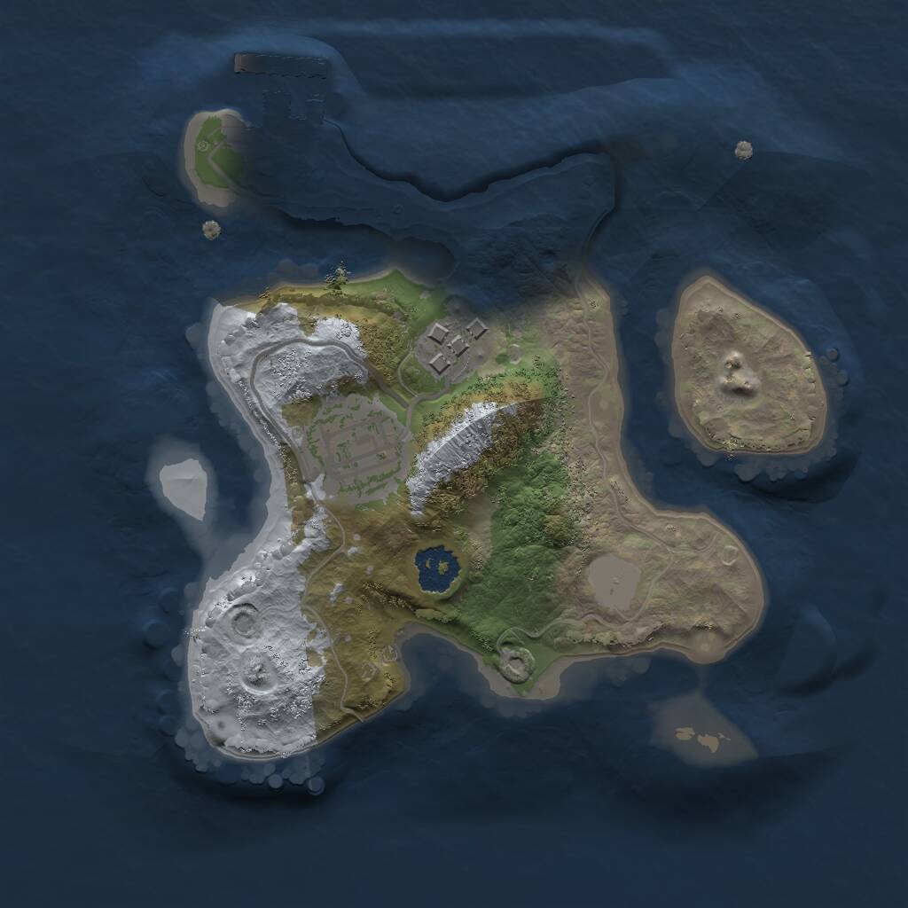 Rust Map: Procedural Map, Size: 2000, Seed: 2091083501, 4 Monuments