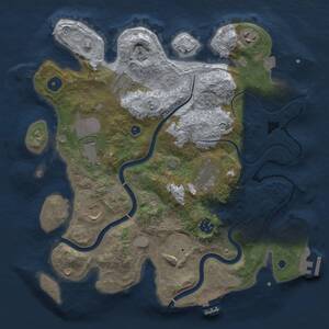Thumbnail Rust Map: Procedural Map, Size: 3500, Seed: 851286804, 14 Monuments