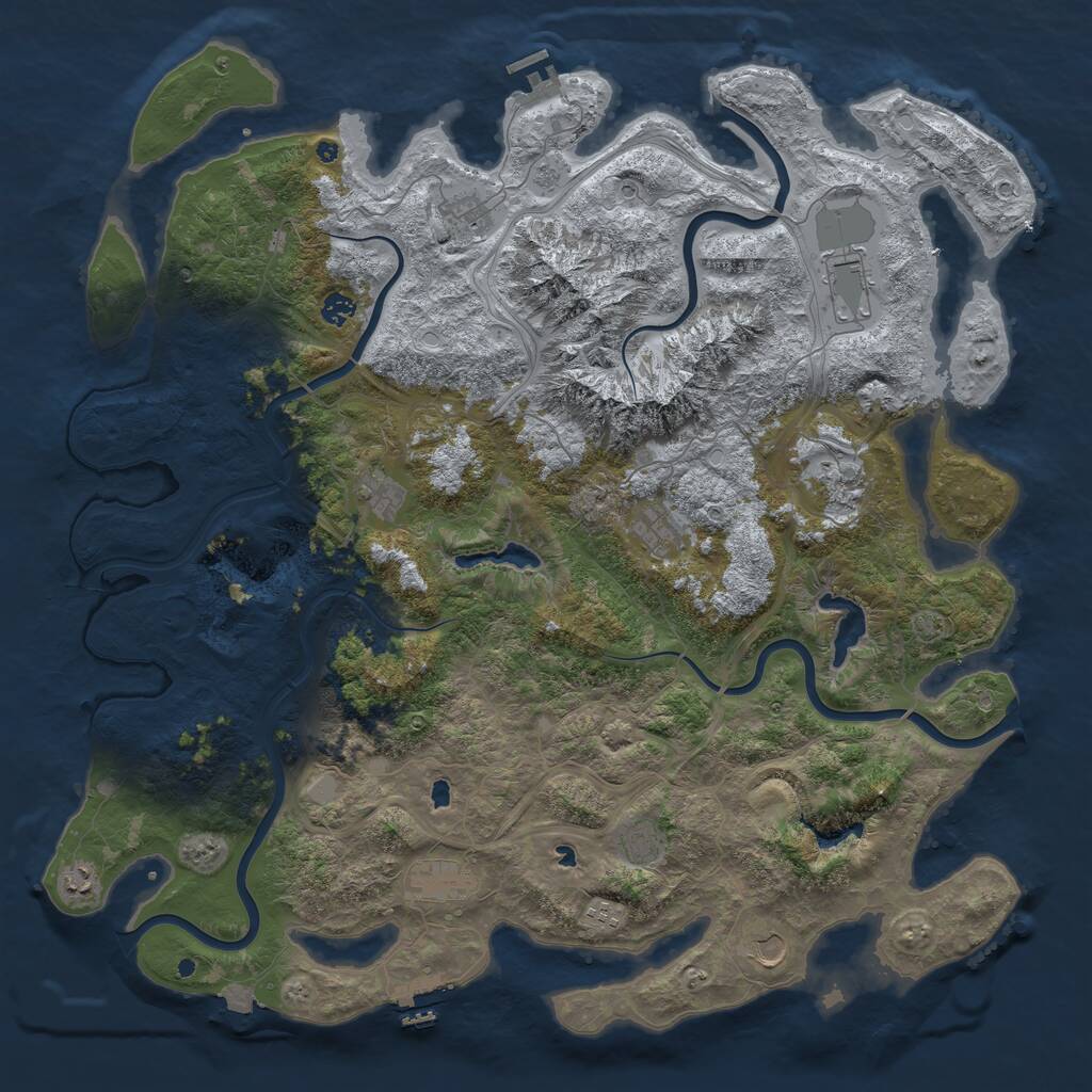 Rust Map: Procedural Map, Size: 5000, Seed: 1002550149, 17 Monuments