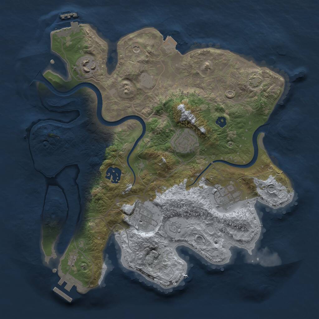 Rust Map: Procedural Map, Size: 3000, Seed: 1911620997, 11 Monuments