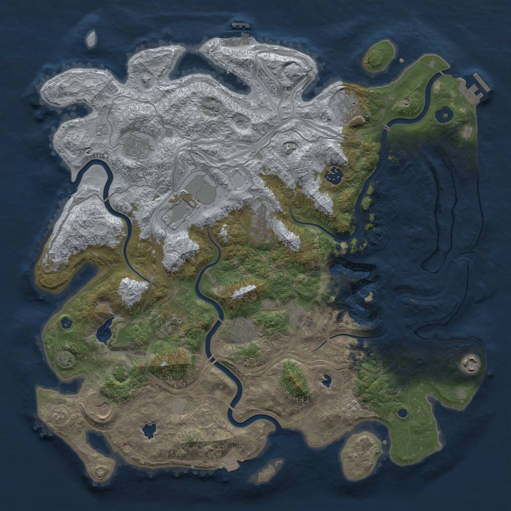 Rust Map: Procedural Map, Size: 4500, Seed: 117209929, 17 Monuments