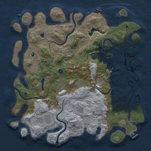 Thumbnail Rust Map: Procedural Map, Size: 4500, Seed: 13413, 16 Monuments