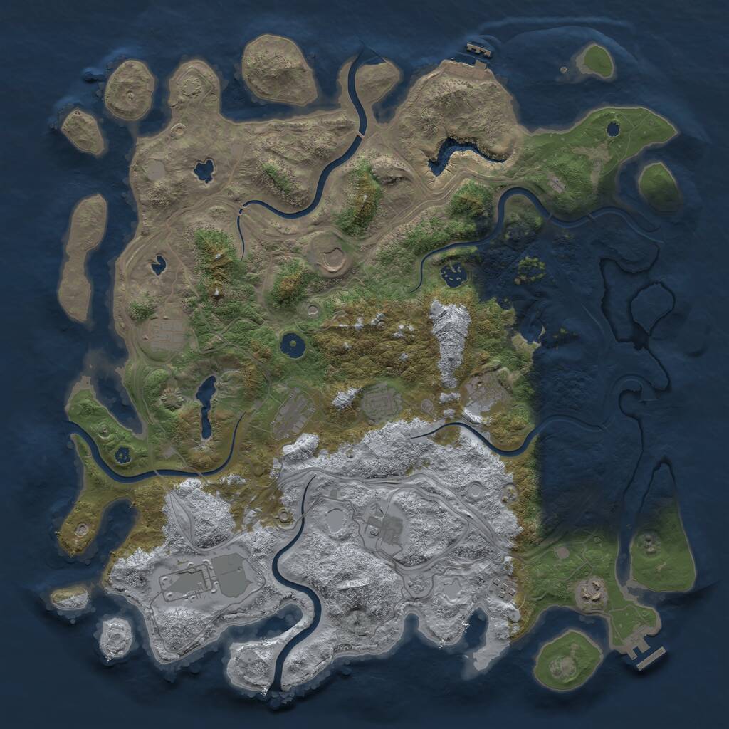 Rust Map: Procedural Map, Size: 4500, Seed: 13413, 16 Monuments