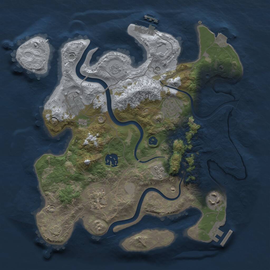 Rust Map: Procedural Map, Size: 3000, Seed: 94682, 12 Monuments