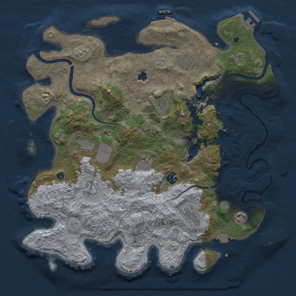 Rust Map: Procedural Map, Size: 4000, Seed: 1439979766, 15 Monuments