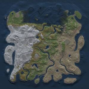 Thumbnail Rust Map: Procedural Map, Size: 4500, Seed: 1218753305, 17 Monuments