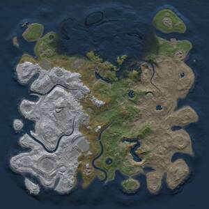 Thumbnail Rust Map: Procedural Map, Size: 4500, Seed: 890366009, 16 Monuments