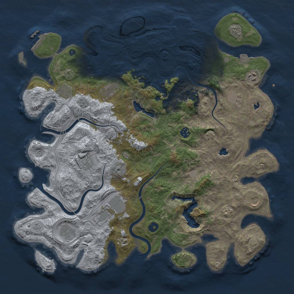 Rust Map: Procedural Map, Size: 4500, Seed: 890366009, 16 Monuments