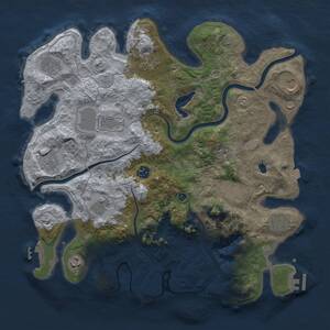 Thumbnail Rust Map: Procedural Map, Size: 4000, Seed: 1203865941, 17 Monuments