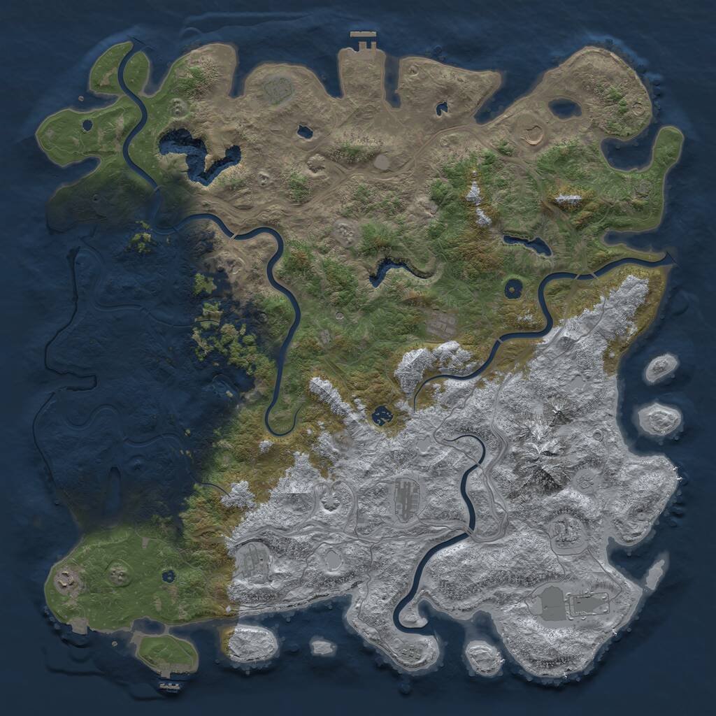 Rust Map: Procedural Map, Size: 5561, Seed: 481981, 17 Monuments