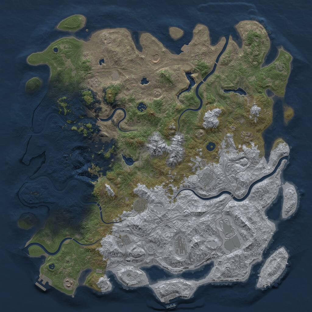 Rust Map: Procedural Map, Size: 5234, Seed: 1175209935, 17 Monuments