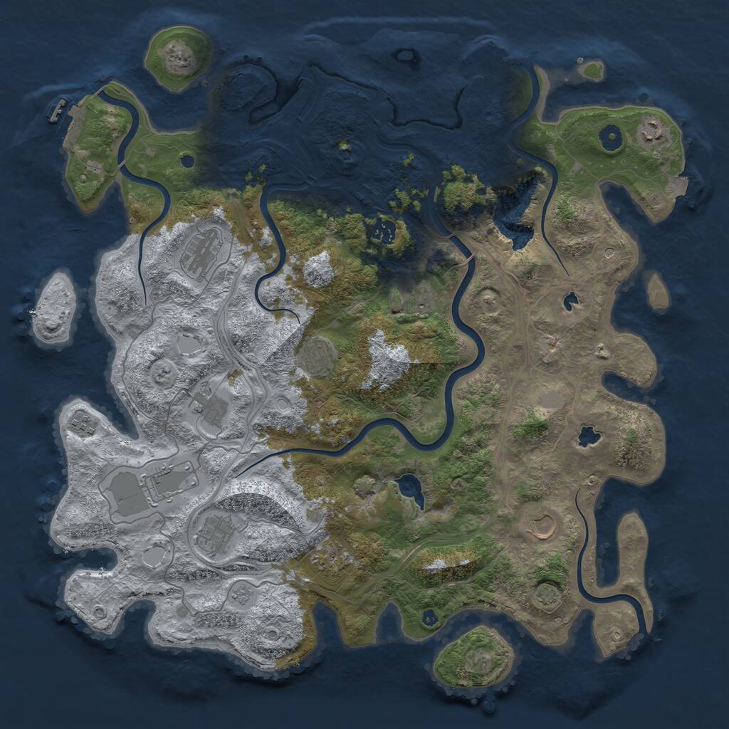 Rust Map: Procedural Map, Size: 4500, Seed: 181948106, 17 Monuments