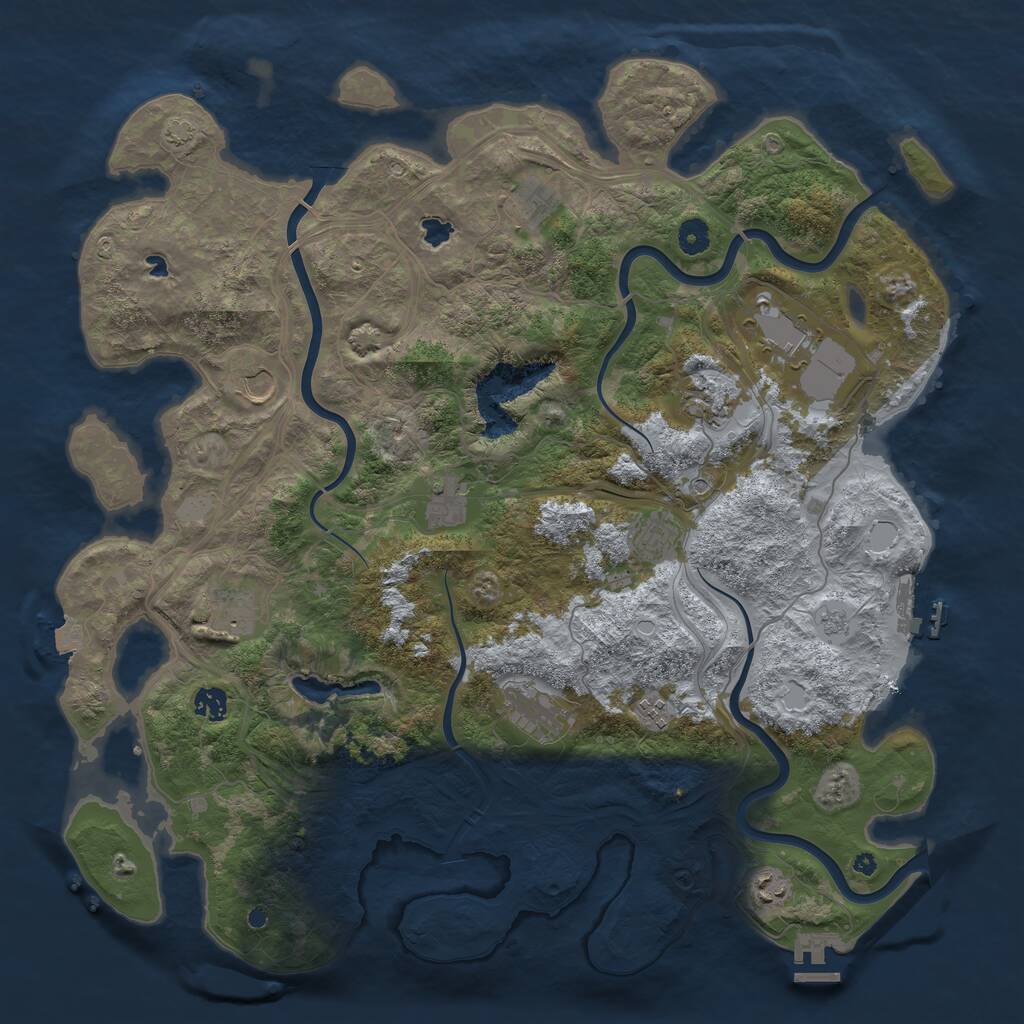 Rust Map: Procedural Map, Size: 4500, Seed: 268941353, 17 Monuments
