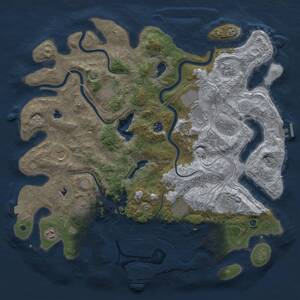 Thumbnail Rust Map: Procedural Map, Size: 4500, Seed: 1075523269, 17 Monuments