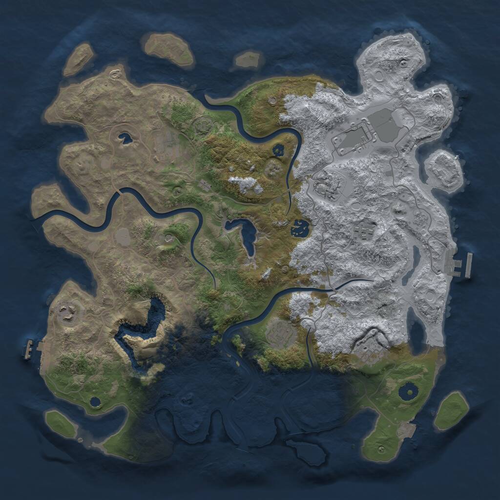 Rust Map: Procedural Map, Size: 4000, Seed: 21768, 14 Monuments