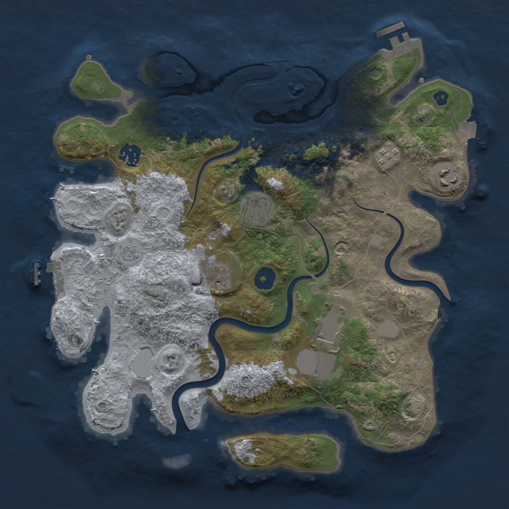 Rust Map: Procedural Map, Size: 3500, Seed: 426318879, 12 Monuments